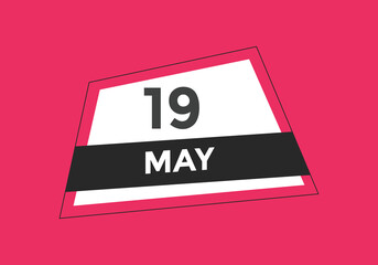 may 19 calendar reminder. 19th may daily calendar icon template. Vector illustration 
