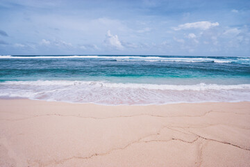 Fototapeta premium Stormy weather. Beautiful seascape with cloudy sky.