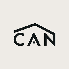 C, A, N -CAN- Harflerinden Oluşan İnşaat Logo Tasarımı