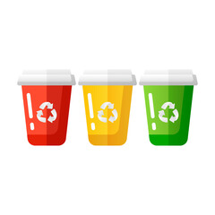 Waste bins vector illustration. Garbage segregation - 520766248