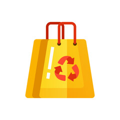 Recycling paper eco bag icon. Vector illustration