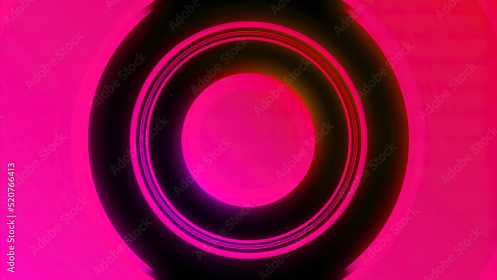Poster pulsating circle with rings. design. vibrating 3d circle with wave effect. bright circle with rings 