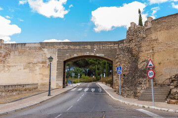 Badajoz, Spain, September 10, 2021: The Alcazaba of Badajoz is an ancient Moorish citadel. The...