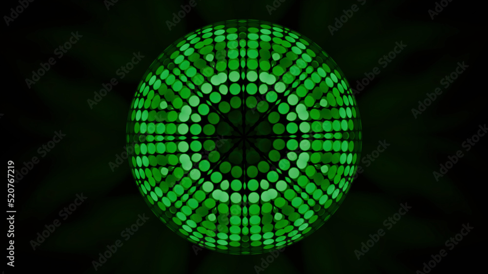 Poster green background. media.the green background is made like a mosaic and how it changes like a kaleido