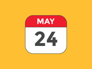may 24 calendar reminder. 24th may daily calendar icon template. Vector illustration 
