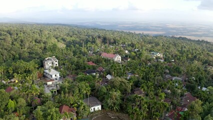 The Famous And Cleanest Town Of Mawlynnong In Khasi Hills, Meghalaya State In North East India. Aerial Wide Shot