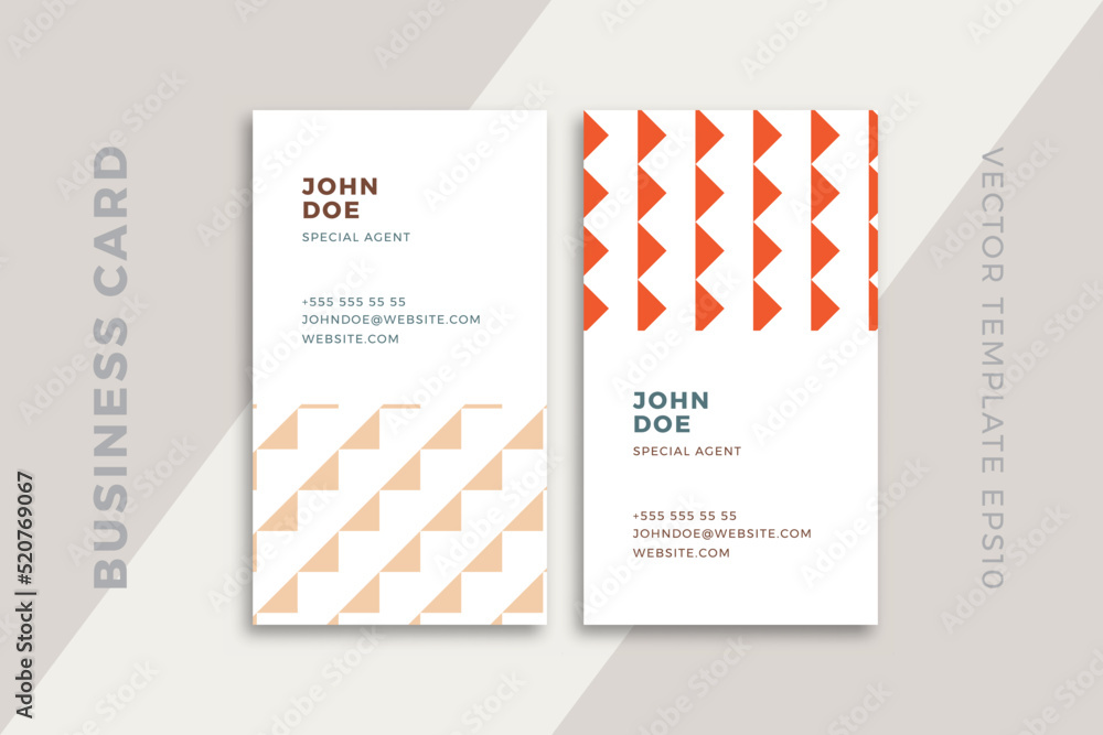 Poster trendy creative business card vertical templates. corporate stationery mockup with modern geometric 