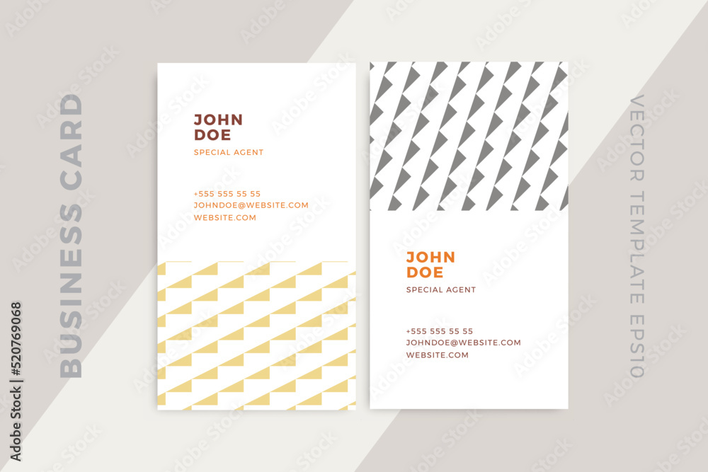 Poster trendy creative business card vertical templates. corporate stationery mockup with modern geometric 