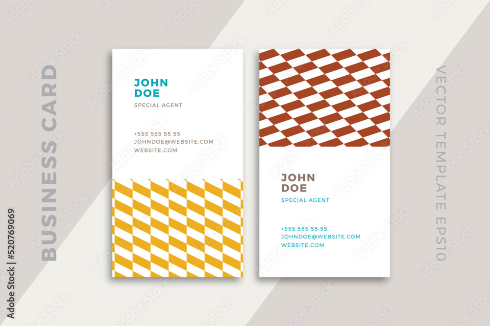 Poster trendy creative business card vertical templates. corporate stationery mockup with modern geometric 
