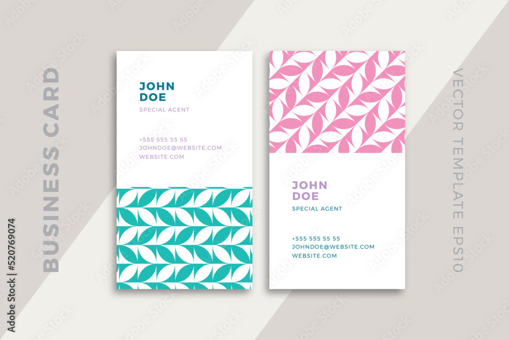Poster trendy creative business card vertical templates. corporate stationery mockup with modern geometric 
