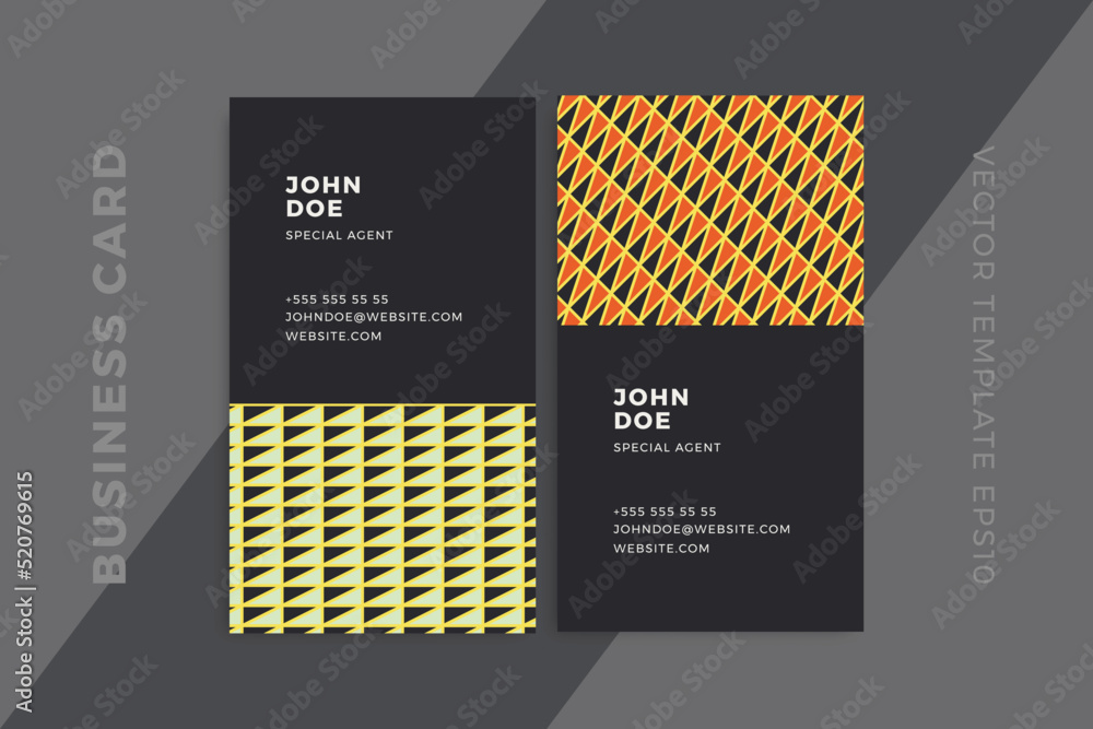 Aufkleber trendy abstract business card vertical dark templates. corporate stationery mockup with modern minim