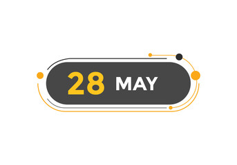 may 28 Calendar icon Design. Calendar Date 28th may. Calendar template 
