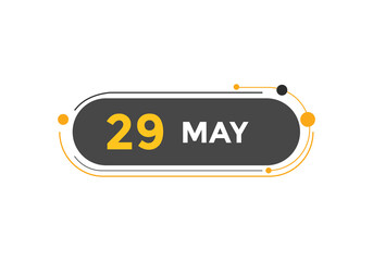 may 29 Calendar icon Design. Calendar Date 29th may. Calendar template 
