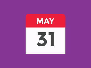 may 31 Calendar icon Design. Calendar Date 31th may. Calendar template 
