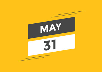 may 31 Calendar icon Design. Calendar Date 31th may. Calendar template 
