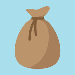Tied brown bag, illustration, vector