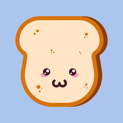 Cartoon illustration of bread with positive face expression. Perfect for books, articles, apps, stores, shops etc