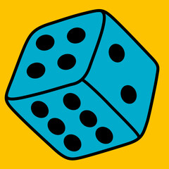 Cartoon vector funny cute Comic characters, dice.