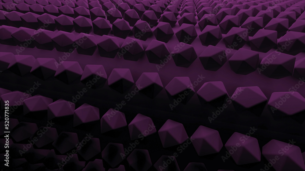 Poster polygonal 3d points on curved surface. design. 3d surface with dots in form of conveyor. moving curv