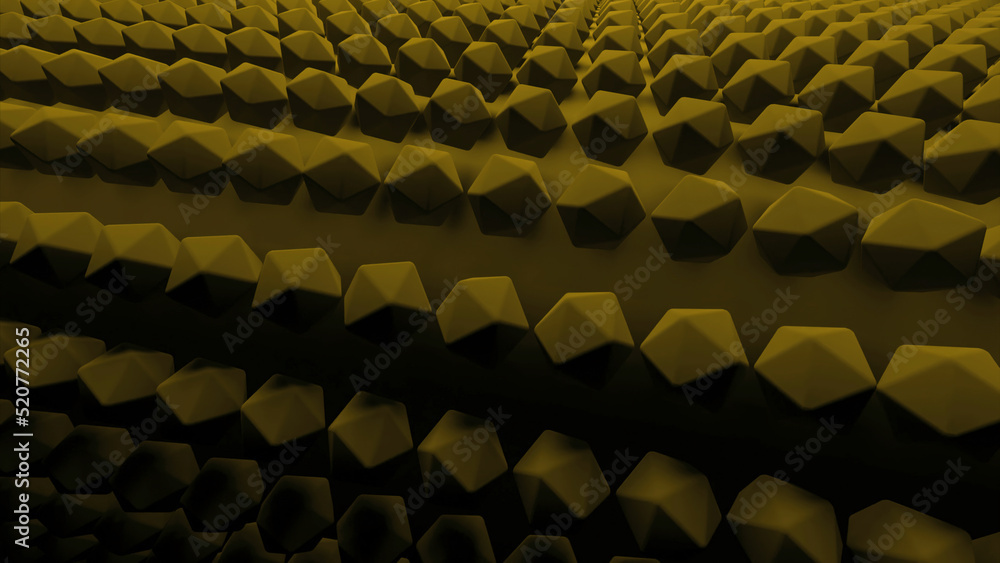 Poster polygonal 3d points on curved surface. design. 3d surface with dots in form of conveyor. moving curv