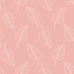 Foliage Seamless Pattern. Floral tropical Vintage leaves endless background