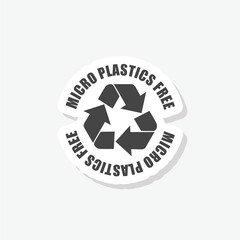 Micro plastics free icon sticker