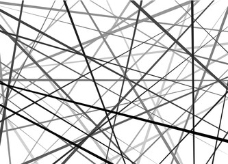 Random chaotic lines of modern design.  Abstract direct black pattern. Geometric ornament for designs and backgrounds. Vector illustration