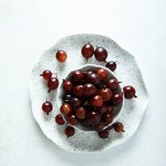 Fresh organic gooseberry in a bowl
