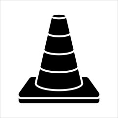 Construction cone icon, vector illustration design. Tools collection. on white background. color editable