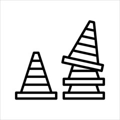 Construction cone icon, vector illustration design. Tools collection. on white background. color editable