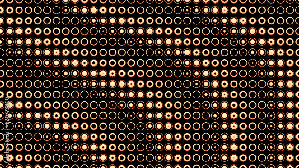 Aufkleber orange and green mosaic.design. bright moving and color- changing circles that are highlighted in di