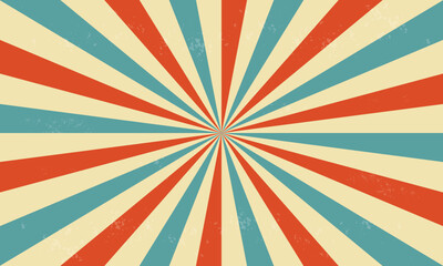 Fototapeta premium Retro circus background with rays or stripes in the center. Sunburst.