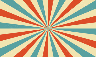 Retro circus background with rays or stripes in the center. Sunburst.