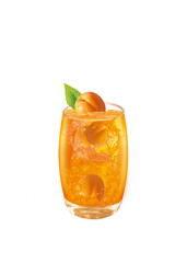 abricot, jus, glaçon, fraîcheur, juteuse, sain, cocktail, sucré, régime, végétarien, organique, boisson, frais, été, fruit