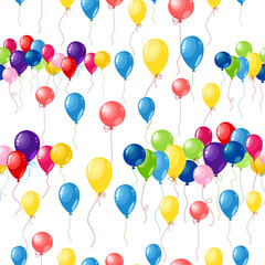 Seamless pattern with different color balloons.