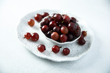 Fresh organic gooseberry in a bowl