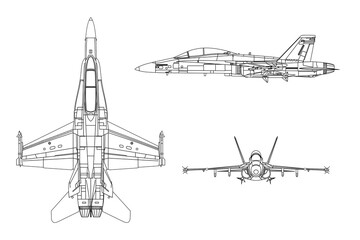 Avión de combate moderno polivalente F-18
