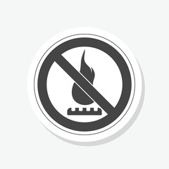 Gas burner prohibited icon sticker