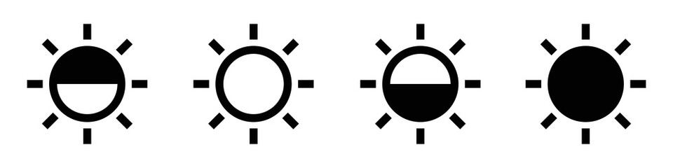 Sun set icon. Sunshine icon, vector illustration