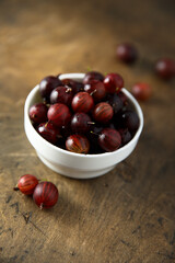 Fresh organic gooseberry in a bowl