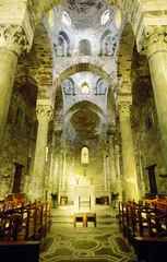 Raamstickers Interior of the Norman church of San Cataldo in city of Palermo, Sicily, Italy © David Matthew Lyons