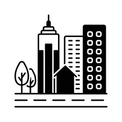 Black solid icon for City © priyanka