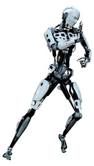 3D Rendering Male Robot on White