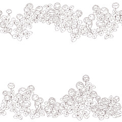 クローバー　パターン　線画