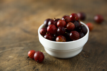 Fresh organic gooseberry in a bowl
