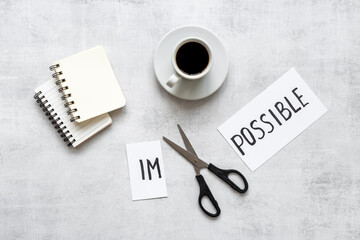 Word Impossible becomes Possible. Motivation concept