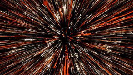 Abstract fireworks explode in the dark sky. Motion. Festive background with fireworks flying into all the sides, seamless loop.