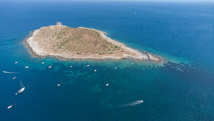 fotografia col drone dell isola delle femmine in sicilia