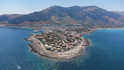 fotografia col drone dell isola delle femmine in sicilia