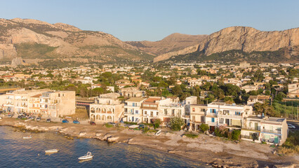 carini in provincia di palermo dal drone
